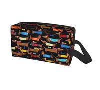 Borsa da viaggio con stampa bassotti I Love My Dog, per uomini e donne, grande capacità, organizer portatile per articoli da toeletta