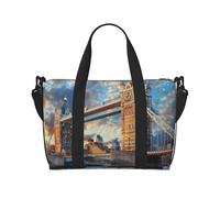 Borsa da viaggio con stampa Bridge in London, per uomo e donna, grande borsa da palestra impermeabile, borsa da palestra con tracolla
