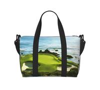 Borsa da viaggio con stampa campo da golf da spiaggia, borsa da palestra, borsa a tracolla per weekend e viaggi d'affari, leggera