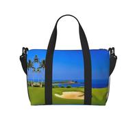 Borsa da viaggio con stampa campo da golf, grande borsa da palestra, borsa a tracolla per weekend e viaggi d'affari, leggera