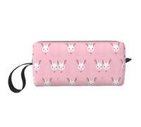 Borsa da viaggio con stampa carina con coniglietto, borsa portatile semplice da tenere in mano, borsa da viaggio con cerniera, può contenere oggetti quotidiani, strumenti, cosmetici, articoli da