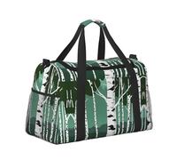 Borsa da viaggio con stampa di alberi di betulla, borsa da weekender, borsa da allenamento, borsa da yoga, borsone per oggetti personali per Audlts, Nero , Taglia unica