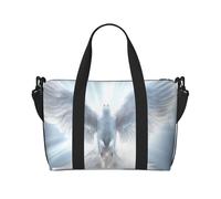 Borsa da viaggio con stampa di ali d'angelo, borsa sportiva da palestra, da donna, da uomo, borsa da viaggio personale, nera, taglia unica, nera, taglia unica, Nero , Taglia unica