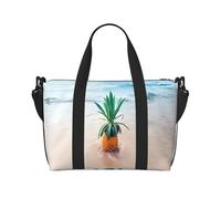 Borsa da viaggio con stampa di ananas by the sea, borsa da palestra, borsa a tracolla leggera per weekend e viaggi d'affari