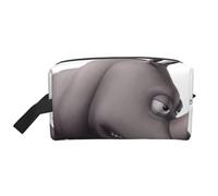Borsa da viaggio con stampa di Angry Rhino, organizer per trucchi e articoli da toeletta per donne e uomini, grande capacità per cosmetici, accessori, articoli da toeletta, shampoo ed elementi