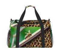 Borsa da viaggio con stampa di api da viaggio per la notte, borsa da viaggio per donne e uomini, bagaglio da palestra, Nero , Taglia unica