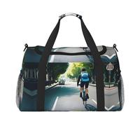 Borsa da viaggio con stampa di auto e bicicletta, borsa da palestra, borsa da viaggio essenziale per donne e uomini, Nero , Taglia unica