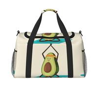 Borsa da viaggio con stampa di avocado per yoga, borsa da weekender, borsa da allenamento, borsa da yoga, borsone per oggetti personali per Audlts, Nero , Taglia unica