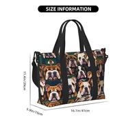 Borsa da viaggio con stampa di bulldog inglese, borsone da viaggio, borsa per oggetti personali, per viaggi, palestra, sport, weekender, Nero , Taglia unica