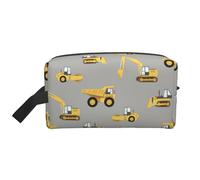 Borsa da viaggio con stampa di camion da costruzione, organizer per trucchi per donne e uomini, grande capacità per cosmetici, accessori, articoli da toeletta, shampoo ed elementi essenziali