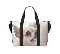 Borsa da viaggio con stampa di chihuahua carina, borsone da viaggio, borsa per oggetti personali, per viaggi, palestra, sport, weekender, Nero , Taglia unica