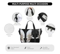 Borsa da viaggio con stampa di colombe volanti, borsone da viaggio, borsa per oggetti personali, per viaggi, palestra, sport, weekender, Nero , Taglia unica