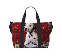 Borsa da viaggio con stampa di cucciolo dalmata, borsone da viaggio, borsa per oggetti personali, per viaggi, palestra, sport, weekender, Nero , Taglia unica
