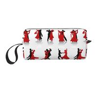 Borsa da viaggio con stampa di danza da sala da ballo, borsa portatile semplice da tenere in mano, borsa da viaggio con cerniera per trucco, può contenere oggetti quotidiani, strumenti, cosmetici,