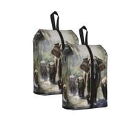 Borsa da viaggio con stampa di elefanti asiatici, borsa organizer unisex leggera e portatile per le vacanze, 2 pezzi, One Size, Organizer per borse
