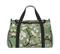 Borsa da viaggio con stampa di fiori di corniolo borsa da viaggio borsa da viaggio borsa sportiva da portare sotto il sedile, nero, Taglia unica