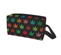 Borsa da viaggio con stampa di foglie di canna olorate, per uomini e donne, borsa da toilette portatile di grande capacità