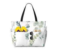 Borsa da viaggio con stampa di foglie di eucalipto, borsa da viaggio intelligente per vacanze estive, escursioni, campeggio, attività all'aperto