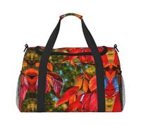 Borsa da viaggio con stampa di foglie e frutti rossi autunnali Borsa da viaggio Borsa da viaggio Borsa sportiva da portare sotto il sedile, nero, Taglia unica