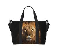 Borsa da viaggio con stampa di leone africano animale, borsa da viaggio, borsa per oggetti personali, per viaggi, palestra, sport, weekender, Nero , Taglia unica