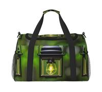 Borsa da viaggio con stampa di lucciole e lanterne, borsa da weekender, borsa da palestra, borsa da viaggio essenziale per donne e uomini, Nero , Taglia unica