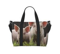 Borsa da viaggio con stampa di maiale carino, borsone da viaggio, borsa per oggetti personali, per viaggi, palestra, sport, weekender, Nero , Taglia unica