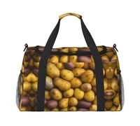 Borsa da viaggio con stampa di molte patate, borsa da weekender, borsa da allenamento, borsa da yoga, borsone per oggetti personali per Audlts, Nero , Taglia unica