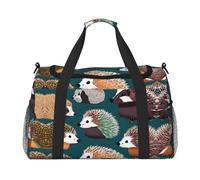 Borsa da viaggio con stampa di molti ricci per uso quotidiano borsa da viaggio di grande capacità borsa da viaggio elegante borsa funzionale, nero, Taglia unica