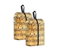 Borsa da viaggio con stampa di note musicali, borsa organizer unisex leggera e portatile per le vacanze, 2 pezzi, One Size, Organizer per borse