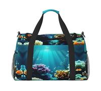 Borsa da viaggio con stampa di paesaggi subacquei Borsa da viaggio Borsa da viaggio Borsa da viaggio Borsa sportiva da portare sotto il sedile, nero, Taglia unica