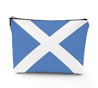 Borsa da viaggio con stampa di palloncini, trousse per cosmetici, nuvole e mongolfiere, borsa per il trucco in lino, ottimo regalo per viaggi, multicolore, 17,8 x 22,9 cm, Blu e Bianco_15, Taglia