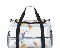 Borsa da viaggio con stampa di pesci nell'acqua, borsa da weekender, borsa da allenamento, borsa da yoga, borsone per oggetti personali per Audlts, Nero , Taglia unica
