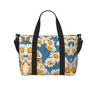 Borsa da viaggio con stampa di petali di crisantemo, borsa da palestra di grande capacità, borsa a tracolla leggera da viaggio per il fine settimana, unisex