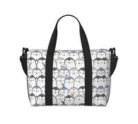 Borsa da viaggio con stampa di pinguini, borsone da viaggio, borsa per oggetti personali, per viaggi, palestra, sport, weekender, Nero , Taglia unica