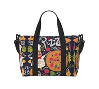 Borsa da viaggio con stampa di pizza da chef per il fine settimana, borsa da viaggio per adulti, adatta per viaggi, campeggio, picnic