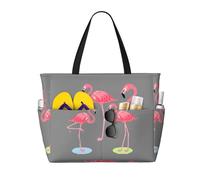 Borsa da viaggio con stampa di quattro fenicotteri, borsa da viaggio intelligente per vacanze estive, escursioni, campeggio, attività all'aperto