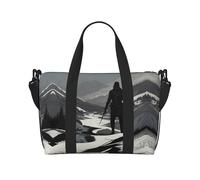 Borsa da viaggio con stampa di Snow Hunter con tracolla regolabile, adatta per viaggi e sport