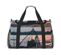 Borsa da viaggio con stampa di stelle marine, borsa da viaggio, borsa da palestra, borsa da viaggio essenziale per donne e uomini, Nero , Taglia unica