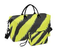 Borsa da viaggio con stampa gialla e nera, borsa da viaggio per weekender, per la notte, per sport, palestra, borsa da toeletta per viaggi di grande capacità