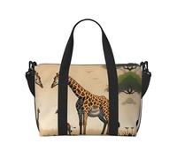 Borsa da viaggio con stampa giraffa madre e bambino, grande, borsa a tracolla per weekend e viaggi d'affari, leggera