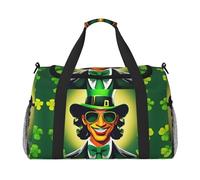 Borsa da viaggio con stampa "Happy St Patrick's Day" Weekender Pernottamento Borsa da viaggio per donne uomini palestra bagaglio da portare avanti, Nero , Taglia unica