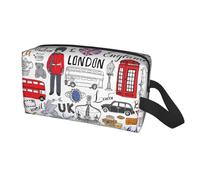Borsa da viaggio con stampa "I Love London", per uomo e donna, grande capacità, organizer portatile per articoli da toeletta