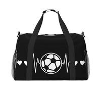 Borsa da viaggio con stampa "I Love Soccer Print", borsa da viaggio, borsa da viaggio, borsa da viaggio, accessori da viaggio, Nero , Taglia unica