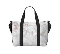 Borsa da viaggio con stampa in oro rosa e marmo bianco, borsone da viaggio, borsa per oggetti personali, per viaggi, palestra, sport, weekender, Nero , Taglia unica