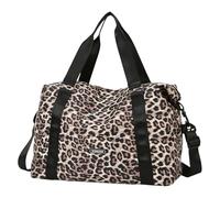 Borsa da viaggio con stampa leopardata, 57 x 17 x 32 cm, pieghevole, con stampa leopardata, borsa da viaggio, borsa da cabina, palestra, sport, fine settimana, maternità, per donne, impermeabile, per