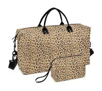 Borsa da viaggio con stampa leopardata di ghepardo, borsa da viaggio per weekender, borsa da viaggio, borsa da palestra con borsa da toilette per viaggi, grande capacità