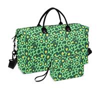 Borsa da viaggio con stampa leopardata verde grande borsa da viaggio borsa da allenamento sportiva con tracolla regolabile per aereo da viaggio impermeabile Bolsa para viajar en Avion de Mujer
