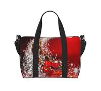 Borsa da viaggio con stampa magica natalizia, borsone da viaggio, borsa per oggetti personali, per viaggi, palestra, sport, weekender, Nero , Taglia unica
