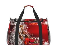 Borsa da viaggio con stampa magica natalizia, da donna, borsa da viaggio, borsa da viaggio, borsa da viaggio, accessori da viaggio, Nero , Taglia unica