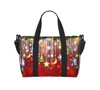 Borsa da viaggio con stampa Merry Christmas, borsa da palestra grande, borsa a tracolla per weekend e viaggi d'affari, leggera